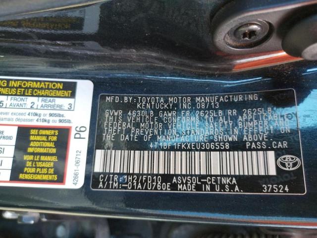 Photo 10 from auction – 2014 TOYOTA CAMRY L with VIN 4T1BF1FKXEU306558