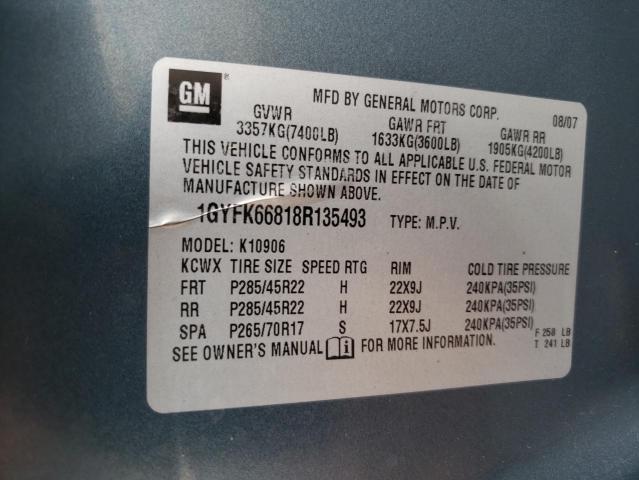 Photo 10 from auction – 2008 CADILLAC ESCALADE E with VIN 1GYFK66818R135493