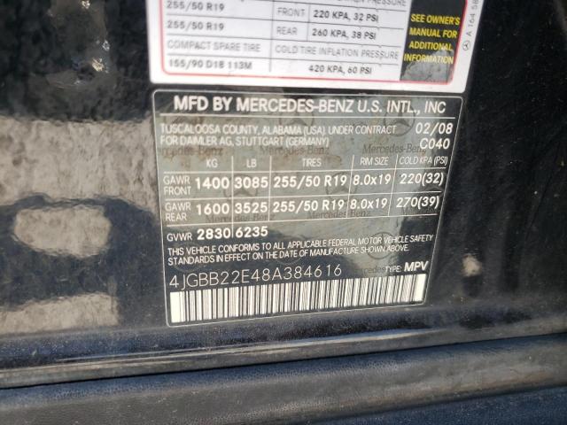 Photo 10 from auction – 2008 MERCEDES-BENZ ML 320 CDI with VIN 4JGBB22E48A384616