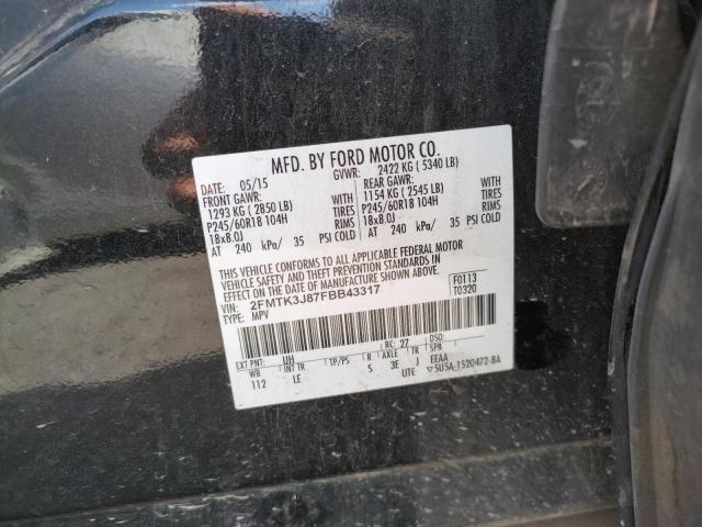 Photo 10 from auction – 2015 FORD EDGE SEL with VIN 2FMTK3J87FBB43317