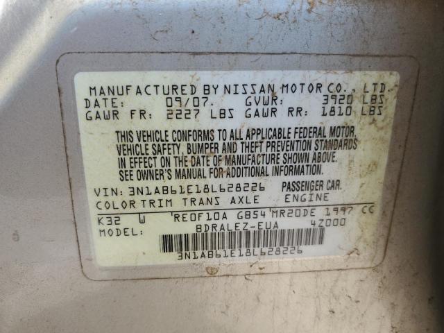 Photo 10 from auction – 2008 NISSAN SENTRA 2.0 with VIN 3N1AB61E18L628226