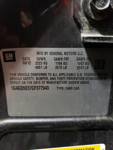 Photo 10 from auction – 2012 BUICK LACROSSE P with VIN 1G4GD5E37CF377943