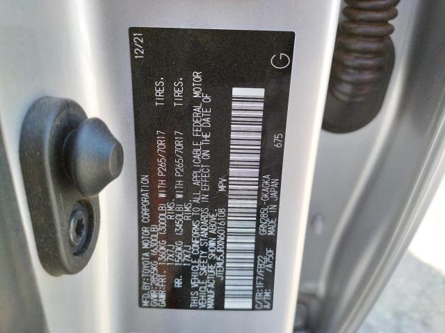 Photo 10 from auction – 2022 TOYOTA 4RUNNER SR with VIN JTEMU5JRXN6016108