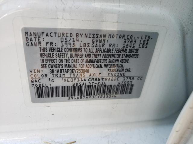 Photo 10 from auction – 2014 NISSAN SENTRA S with VIN 3N1AB7AP0EY253046