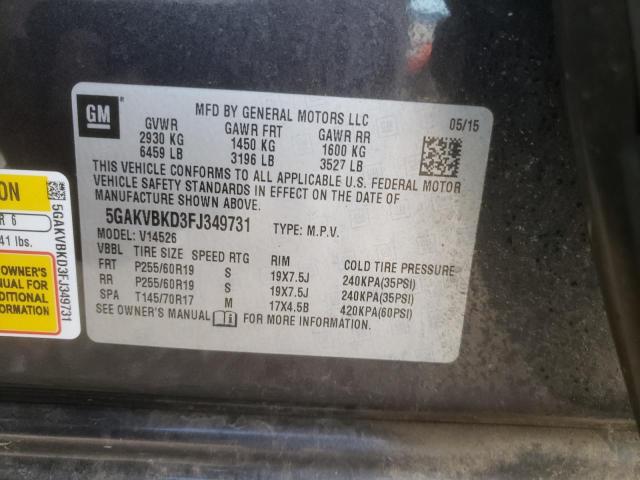 Photo 10 from auction – 2015 BUICK ENCLAVE with VIN 5GAKVBKD3FJ349731
