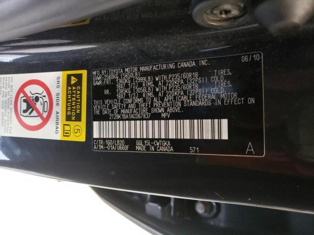 Photo 10 from auction – 2010 LEXUS RX 350 with VIN 2T2BK1BA1AC067837