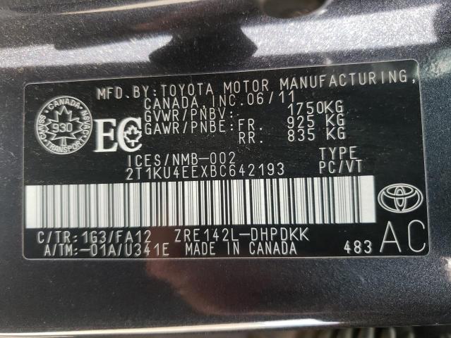 Photo 10 from auction – 2011 TOYOTA COROLLA MA with VIN 2T1KU4EEXBC642193