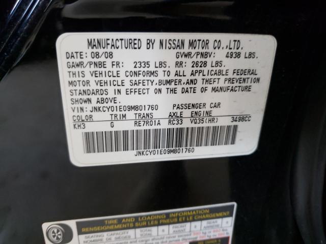 Photo 10 from auction – 2009 INFINITI M35 BASE with VIN JNKCY01E09M801760
