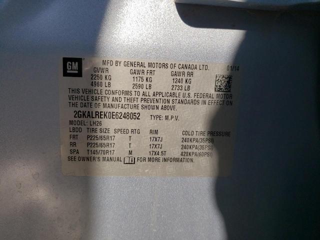 Photo 10 from auction – 2014 GMC TERRAIN SL with VIN 2GKALREK0E6248052