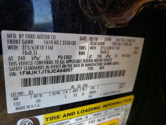 Photo 10 from auction – 2018 FORD EXPEDITION with VIN 1FMJK1JT6JEA64007