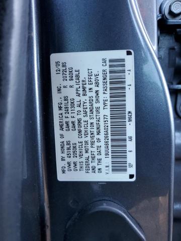 Photo 10 from auction – 2006 ACURA 3.2TL with VIN 19UUA66266A021577