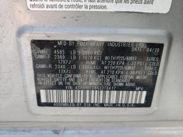 Снимка 10 от търг – 2010 SUBARU OUTBACK 2. с VIN 4S4BRBCC8A3378417