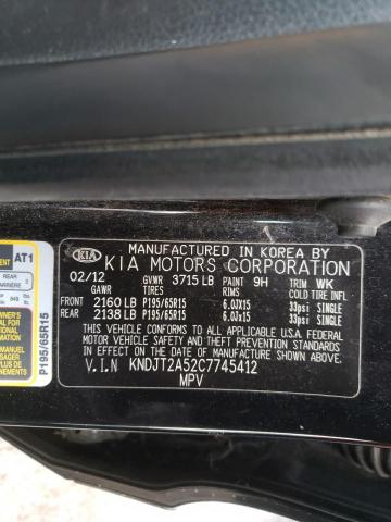 Photo 10 from auction – 2012 KIA SOUL with VIN KNDJT2A52C7745412