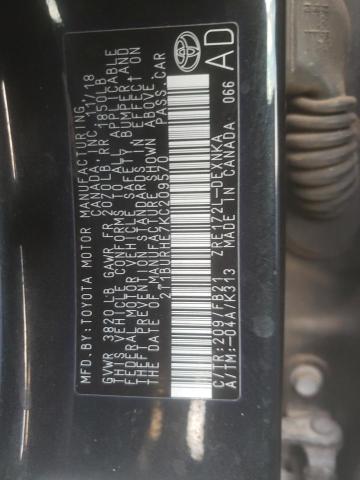 Photo 10 from auction – 2019 TOYOTA COROLLA L with VIN 2T1BURHE7KC209570