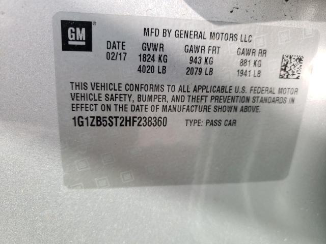 Photo 10 from auction – 2017 CHEVROLET MALIBU LS with VIN 1G1ZB5ST2HF238360