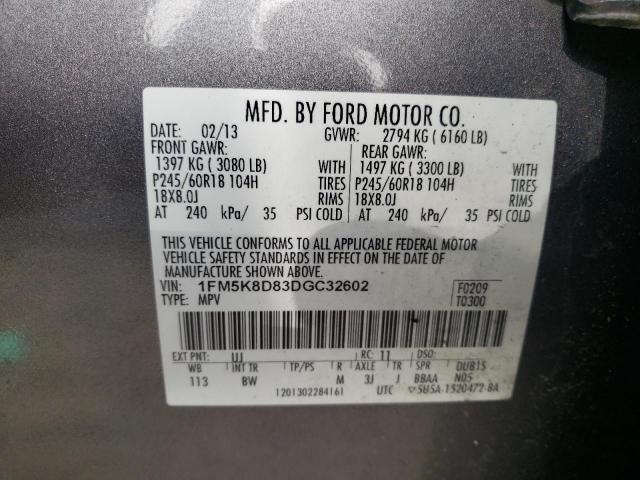 Photo 10 from auction – 2013 FORD EXPLORER X with VIN 1FM5K8D83DGC32602