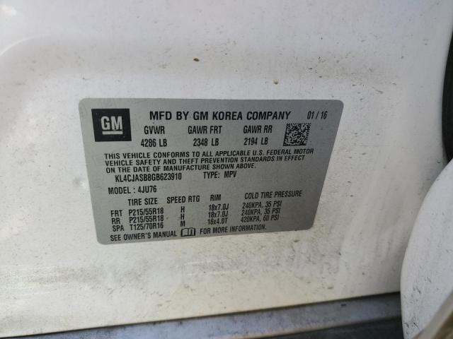 Photo 10 from auction – 2016 BUICK ENCORE with VIN KL4CJASB8GB623910