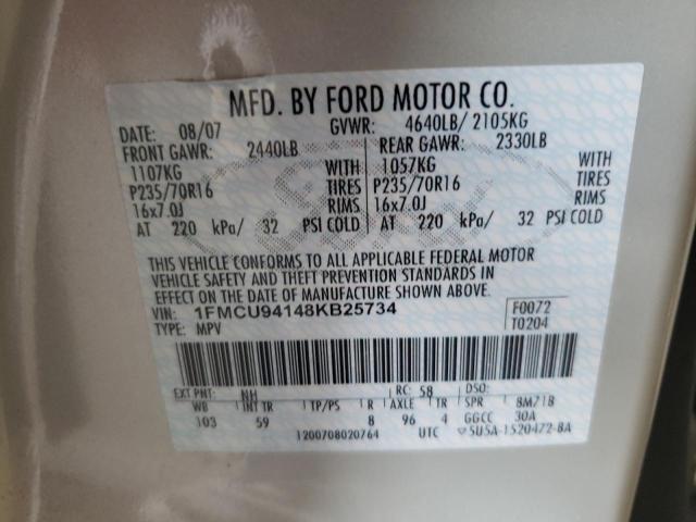 Photo 10 from auction – 2008 FORD ESCAPE LIM with VIN 1FMCU94148KB25734