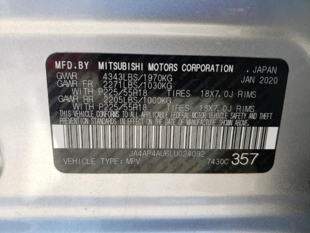Photo 10 from auction – 2020 MITSUBISHI OUTLANDER with VIN JA4AP4AU6LU024092