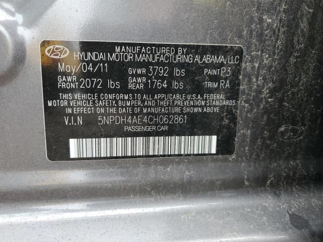 Photo 10 from auction – 2012 HYUNDAI ELANTRA GL with VIN 5NPDH4AE4CH062861