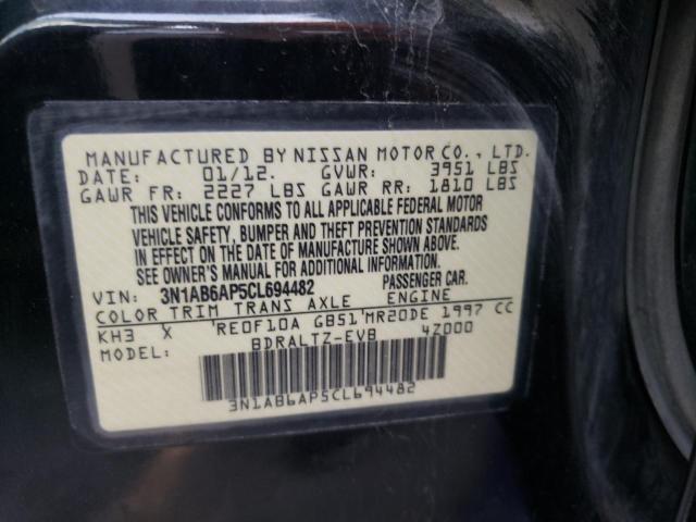Photo 10 from auction – 2012 NISSAN SENTRA 2.0 with VIN 3N1AB6AP5CL694482