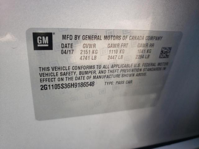 Photo 10 from auction – 2017 CHEVROLET IMPALA LT with VIN 2G1105S36H9186548