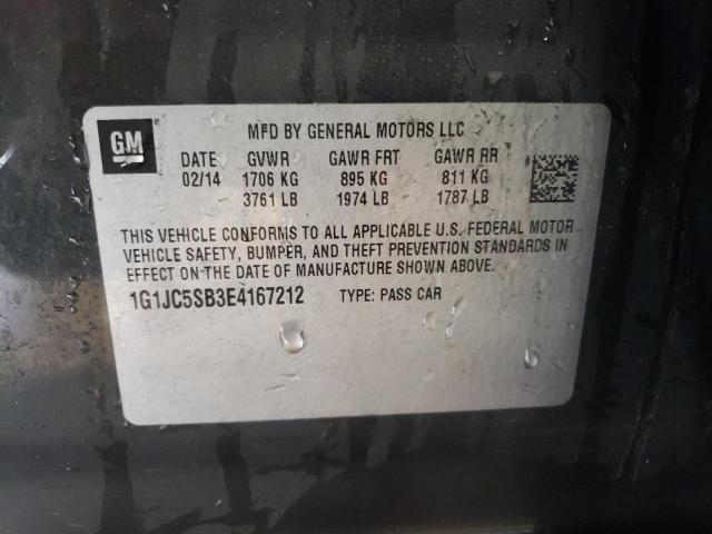 Photo 10 from auction – 2014 CHEVROLET SONIC LT with VIN 1G1JC5SB3E4167212
