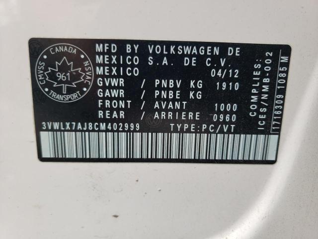 Photo 10 from auction – 2012 VOLKSWAGEN JETTA SEL with VIN 3VWLX7AJ8CM402999