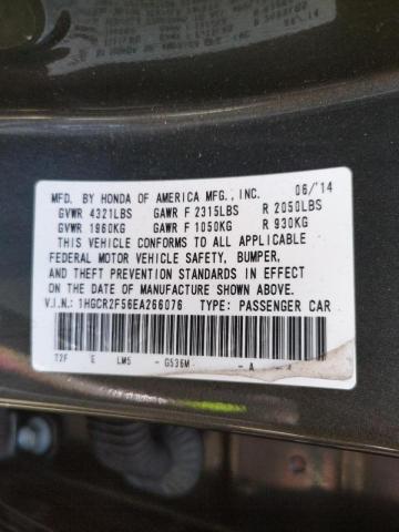Photo 10 from auction – 2014 HONDA ACCORD SPO with VIN 1HGCR2F56EA266076