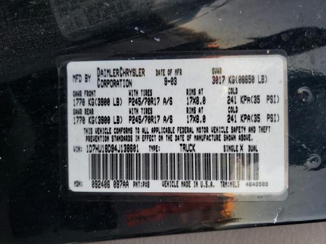 Photo 10 from auction – 2004 DODGE RAM 1500 S with VIN 1D7HU18D94J138601