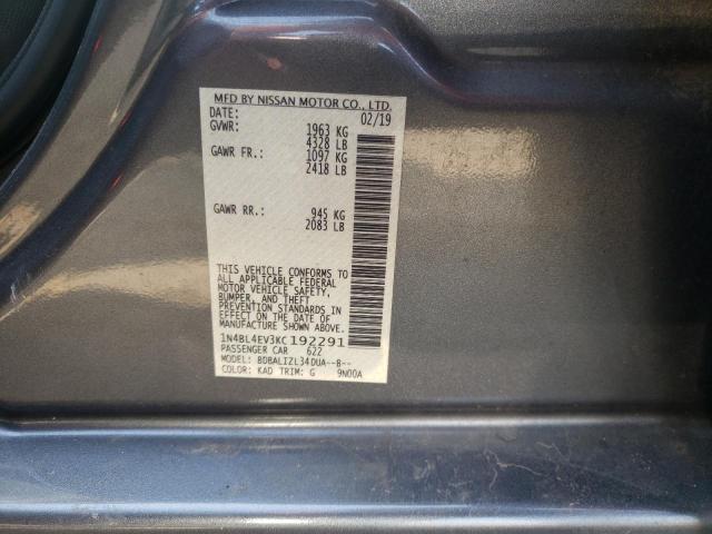 Photo 10 from auction – 2019 NISSAN ALTIMA SL with VIN 1N4BL4EV3KC192291