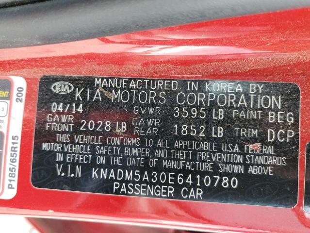 Photo 10 from auction – 2014 KIA RIO LX with VIN KNADM5A30E6410780