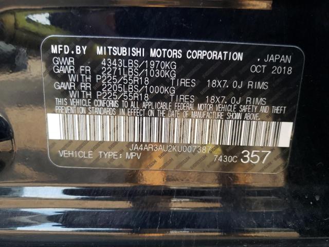 Photo 10 from auction – 2019 MITSUBISHI OUTLANDER with VIN JA4AR3AU2KU007387