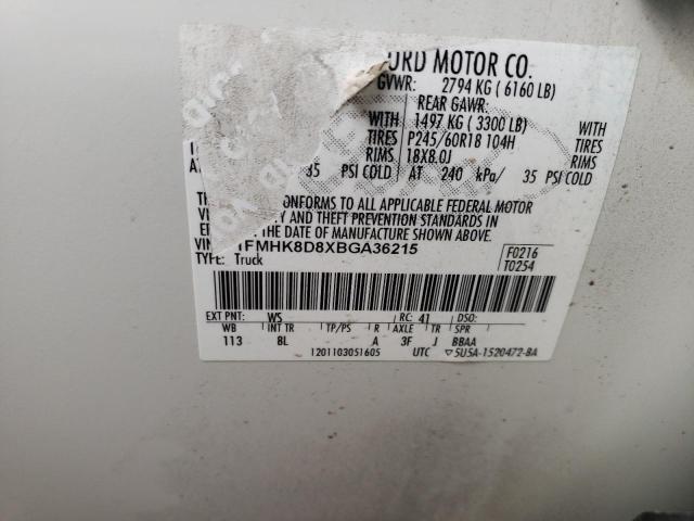 Photo 10 from auction – 2011 FORD EXPLORER X with VIN 1FMHK8D8XBGA36215