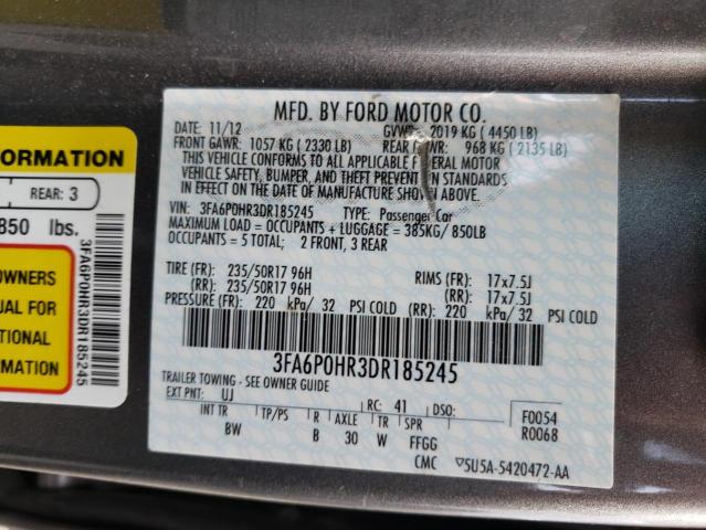 Photo 10 from auction – 2013 FORD FUSION SE with VIN 3FA6P0HR3DR185245
