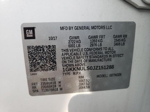 Photo 10 from auction – 2018 GMC ACADIA SLT with VIN 1GKKNULS0JZ151288