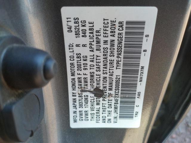 Photo 10 from auction – 2012 HONDA CIVIC HYBR with VIN JHMFB4F2XCS000521