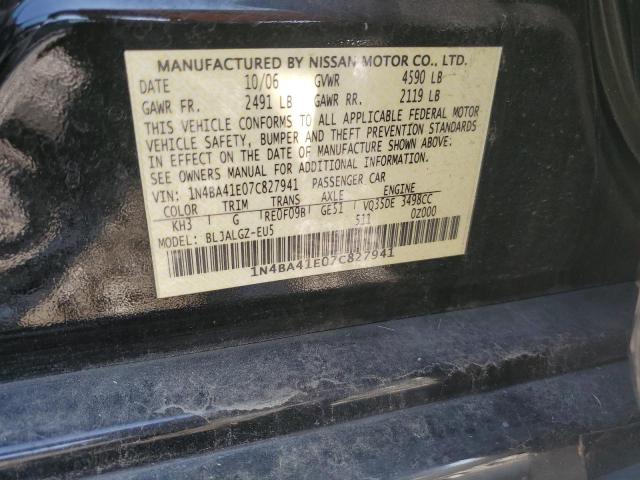 Photo 10 from auction – 2007 NISSAN MAXIMA SE with VIN 1N4BA41E07C827941