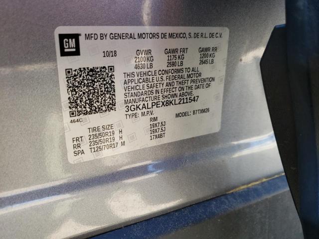 Photo 10 from auction – 2019 GMC TERRAIN SL with VIN 3GKALPEX8KL211547