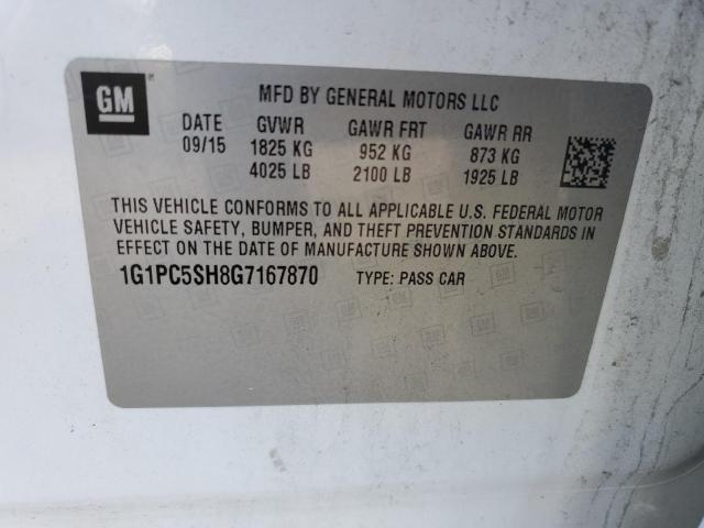 Photo 10 from auction – 2016 CHEVROLET CRUZ with VIN 1G1PC5SH8G7167870