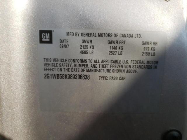 Photo 10 from auction – 2008 CHEVROLET IMPALA LS with VIN 2G1WB58K989206838