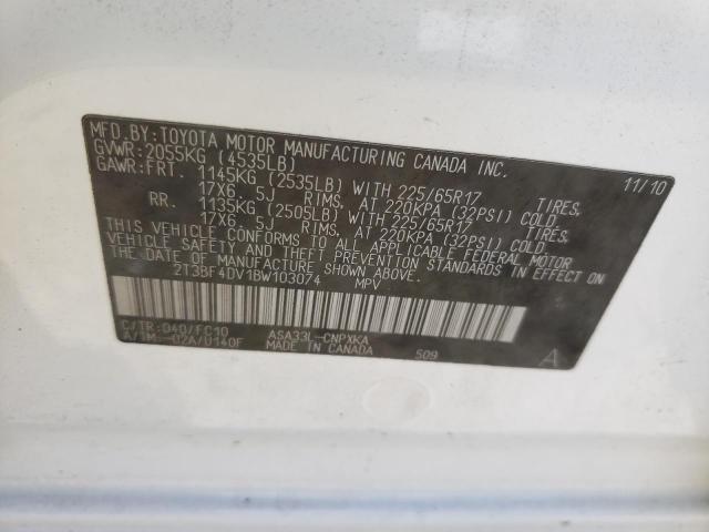 Photo 10 from auction – 2011 TOYOTA RAV4 with VIN 2T3BF4DV1BW103074