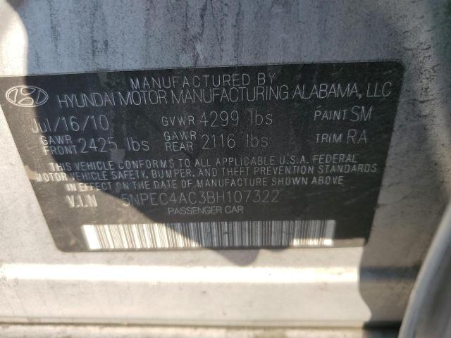Photo 10 from auction – 2011 HYUNDAI SONATA with VIN 5NPEC4AC3BH107322