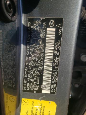Photo 10 from auction – 2005 LEXUS ES 330 with VIN JTHBA30G455118999