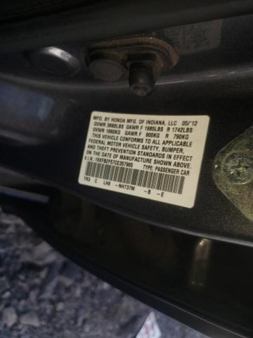 Photo 10 from auction – 2012 HONDA CIVIC LX with VIN 19XFB2F57CE357965