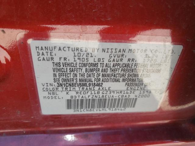 Photo 10 from auction – 2021 NISSAN VERSA SV with VIN 3N1CN8EV6ML918462