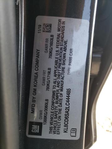 Photo 10 from auction – 2020 CHEVROLET SPARK 1LT with VIN KL8CD6SA2LC444485