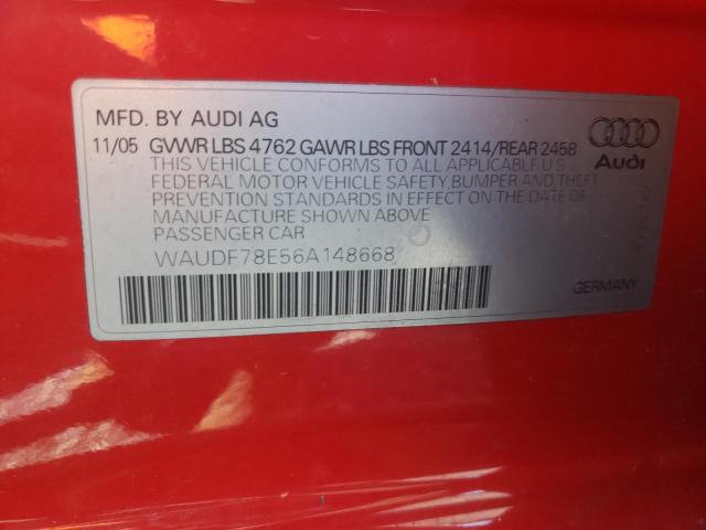 Photo 10 from auction – 2006 AUDI A4 with VIN WAUDF78E56A148668