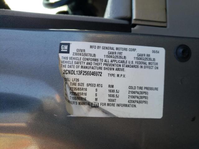 Photo 10 from auction – 2005 CHEVROLET EQUINOX LS with VIN 2CNDL13F256046972