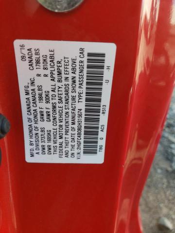 Photo 10 from auction – 2016 HONDA CIVIC LX with VIN 2HGFC4B08GH315674
